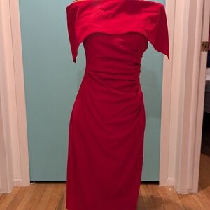 Vince Camuto Red Ruched Pencil Dress